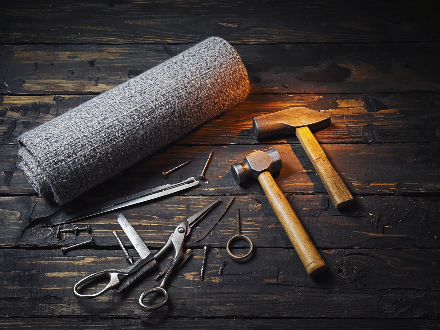 Gereedschap en materiaal in het atelier